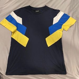 Zara Shirt with Blue, Yellow, White Stripes